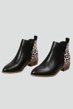 Bottines Chelsea en cuir pour femmes, motif léopard