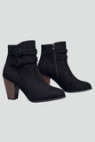 Bottes western en cuir pour femmes à talon bloc haut et cheville