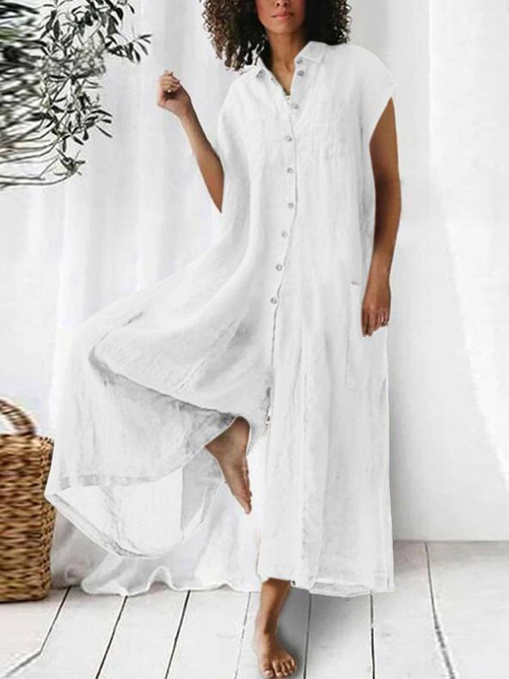 Women's Linen Jumpsuit Wide Leg Sleeveless Romper
