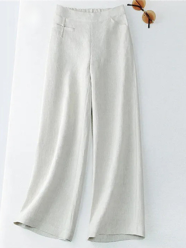 Women's Linen Wide Leg Trousers High Waisted Pants