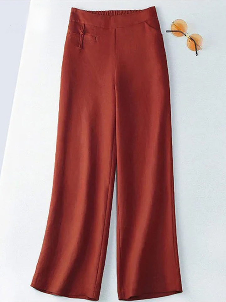 Women's Linen Wide Leg Trousers High Waisted Pants