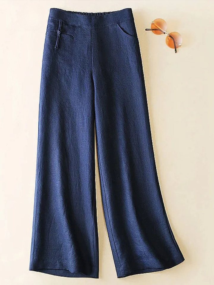 Women's Linen Wide Leg Trousers High Waisted Pants