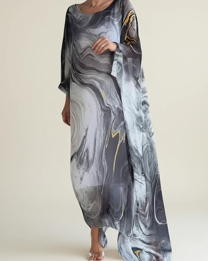 Robe maxi- kaftan ample en soie pour femme