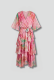 Women's Chiffon V-Neck Flowing Maxi Dress