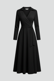 Women's Linen Layered Midi Dress