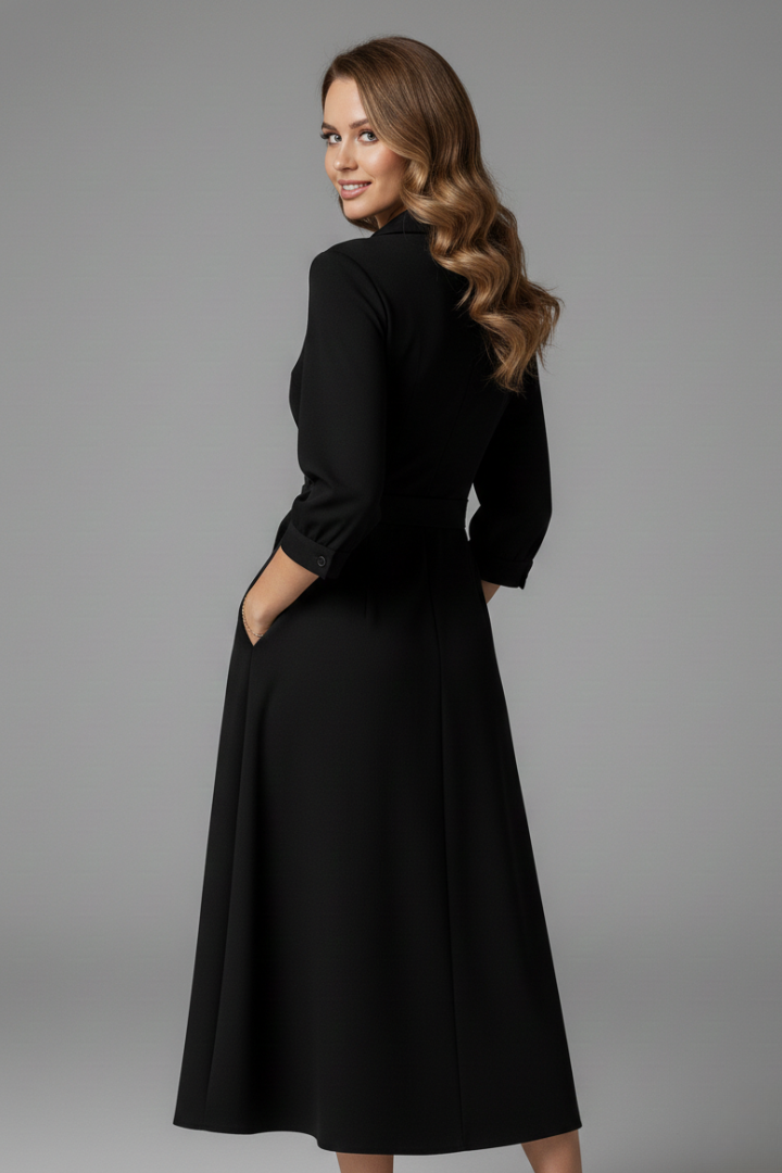 Women's Linen Layered Midi Dress
