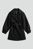 Women's Wool Trench Coat Belted Jacket