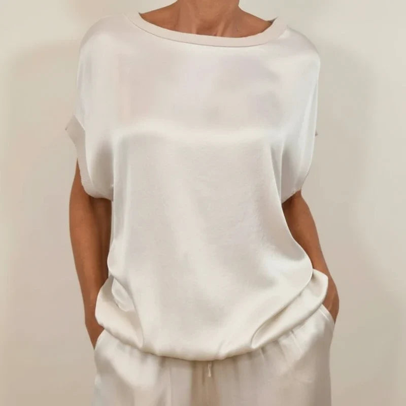 Women's Satin Wide Leg Lounge Trouser Co-ord Set