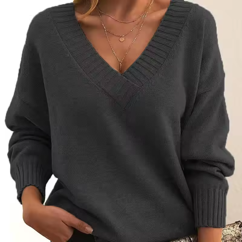 Women’s Merino Wool Knit  V-Neck Sweater