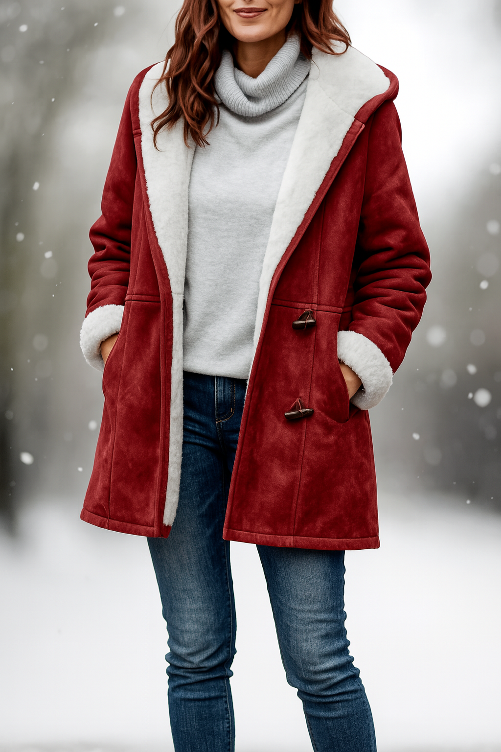 Women's Fleece Hooded Coat Jacket