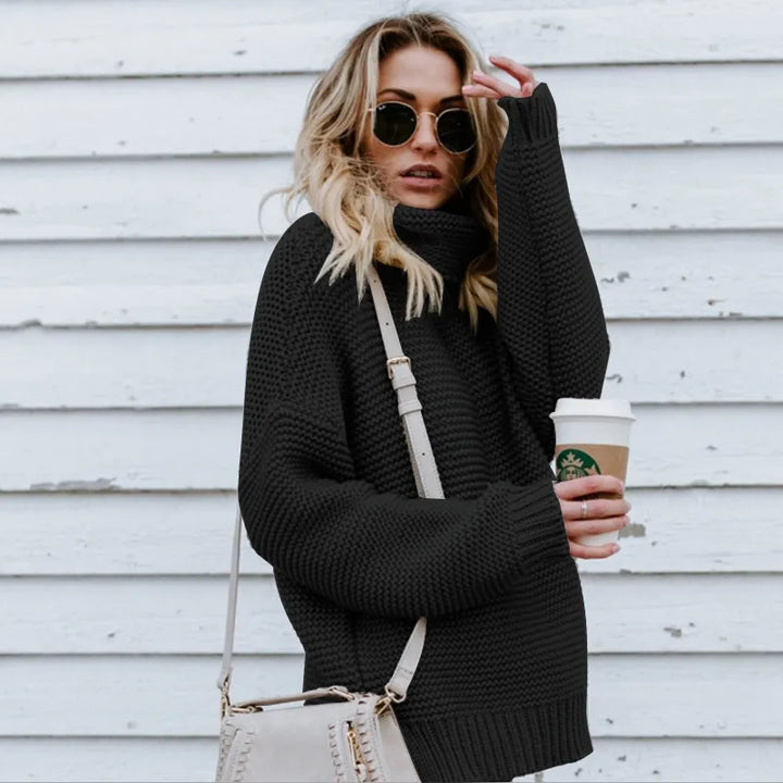 Women's Turtleneck Wool Knit Oversized Sweater