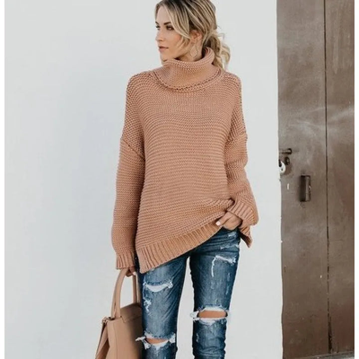 Women's Turtleneck Wool Knit Oversized Sweater
