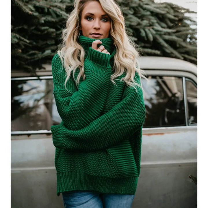 Women's Turtleneck Wool Knit Oversized Sweater