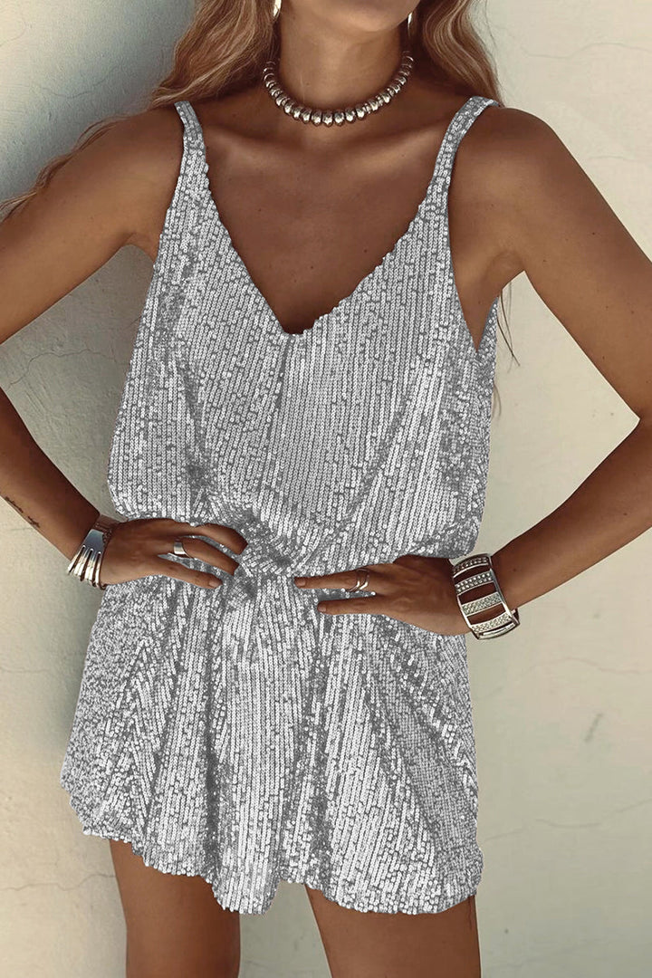 Sequin Mini Dress Women’s Sparkly V-Neck Party Shift Nightclub Wear