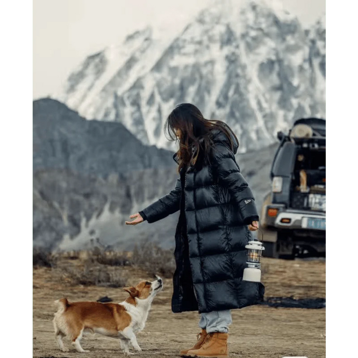 Women's Long Puffer Coat Fleece Hooded Jacket Overcoat Parka