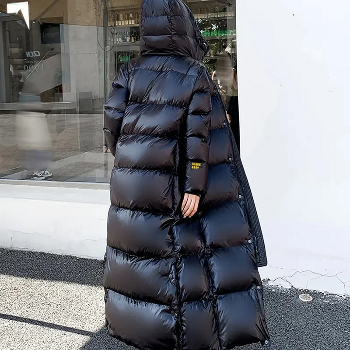 Women's Long Puffer Coat Fleece Hooded Jacket Overcoat Parka