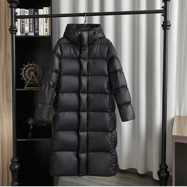 Women's Long Puffer Coat Fleece Hooded Jacket Overcoat Parka