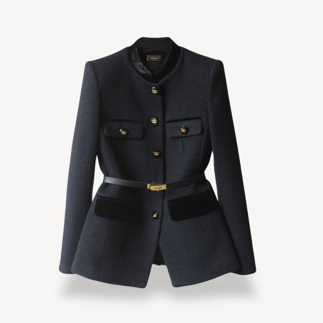 Women's Tailored Merino Wool Work Office Blazer Jacket