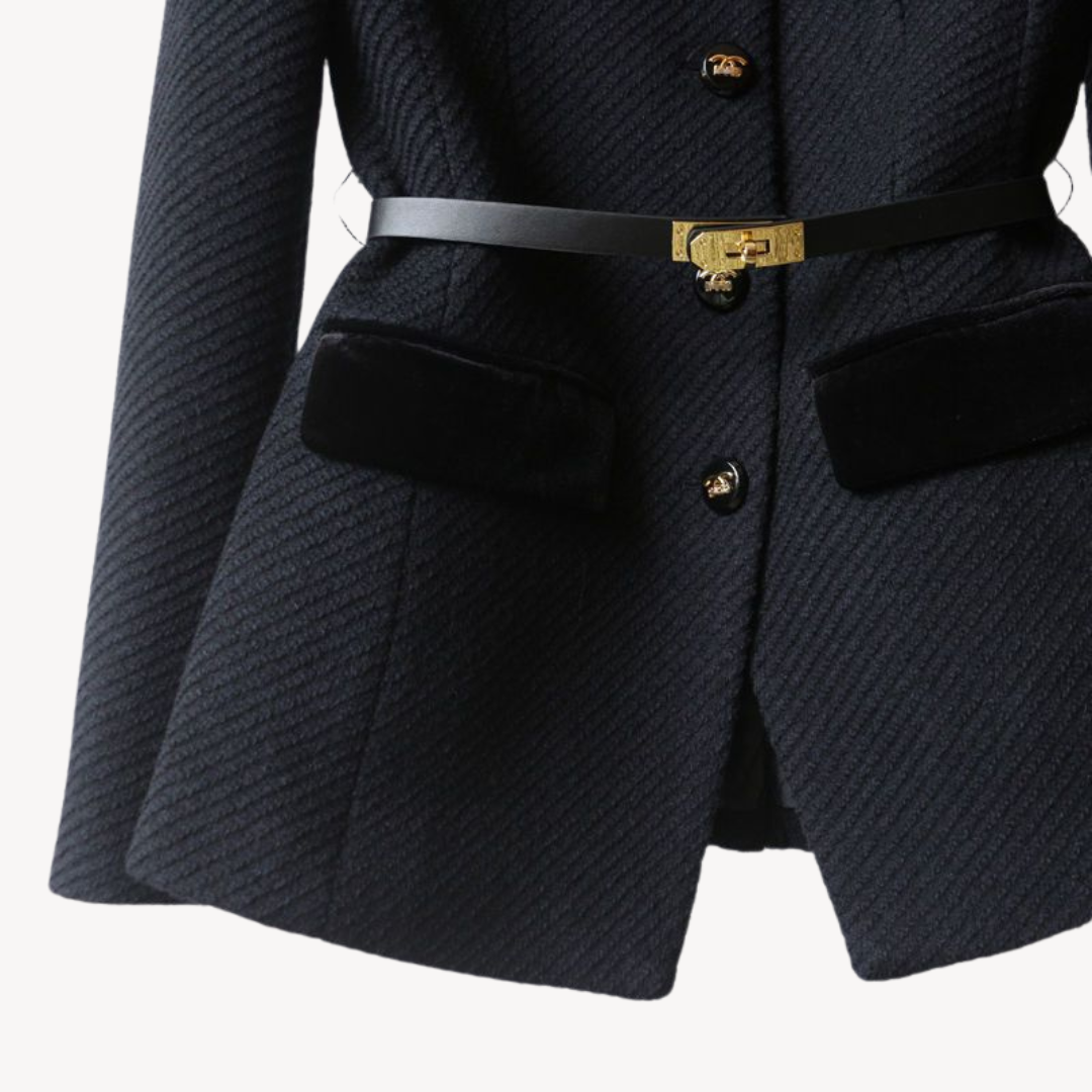 Women's Tailored Merino Wool Work Office Blazer Jacket