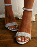 Wedding Shoes Women's Block Heel Embellished Ankle Strap
