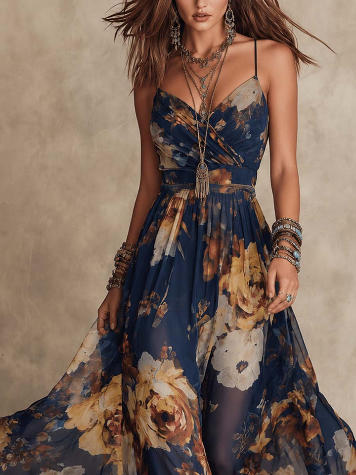 Women's Floral Chiffon Cami Maxi Dress