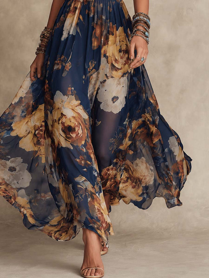 Women's Floral Chiffon Cami Maxi Dress
