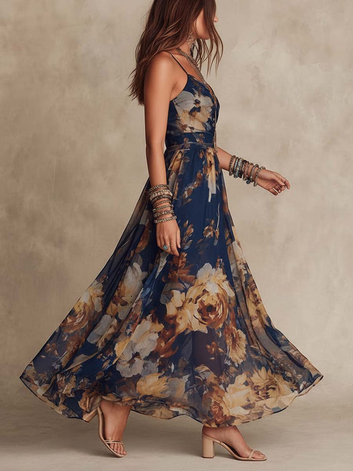 Women's Floral Chiffon Cami Maxi Dress