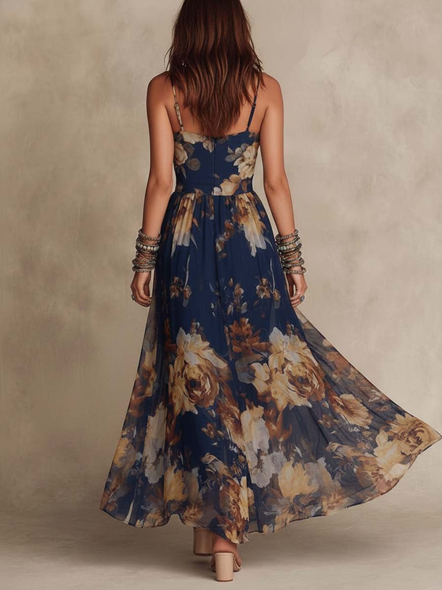 Women's Floral Chiffon Cami Maxi Dress