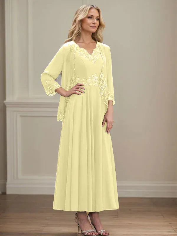 Women's Chiffon Evening Dress with Jacket