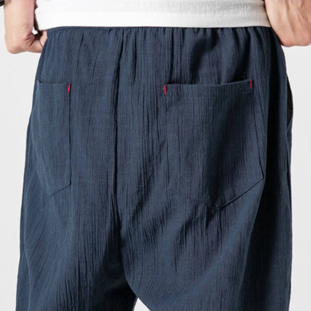 Men's Linen Joggers Lightweight Trousers Relaxed Fit Casual Pants