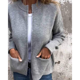 Women's Wool Knit Zip Up Cardigan Jacket