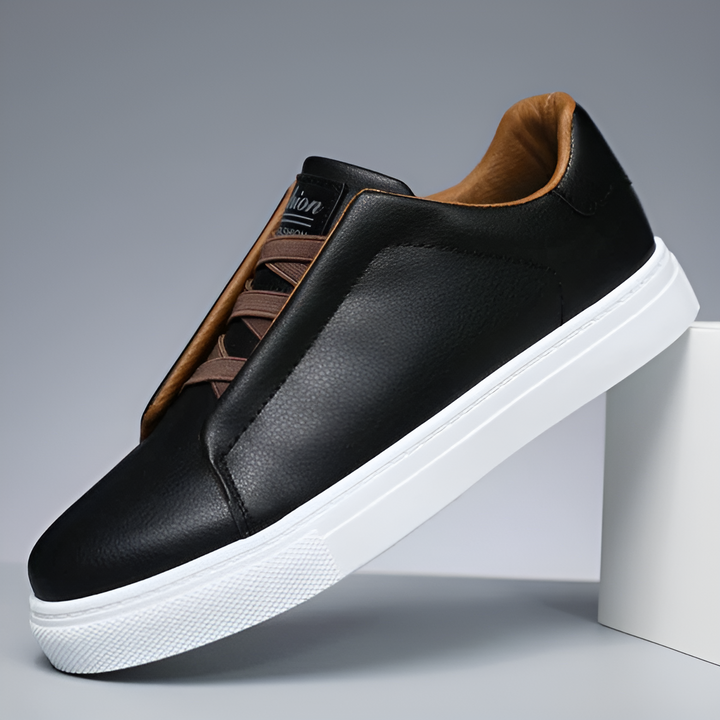 Men’s Leather Sneakers Casual Fashion Trainers Walking Shoes