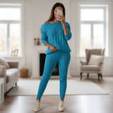 Women's Knit Loungewear Set Cable Tracksuit Co-ord