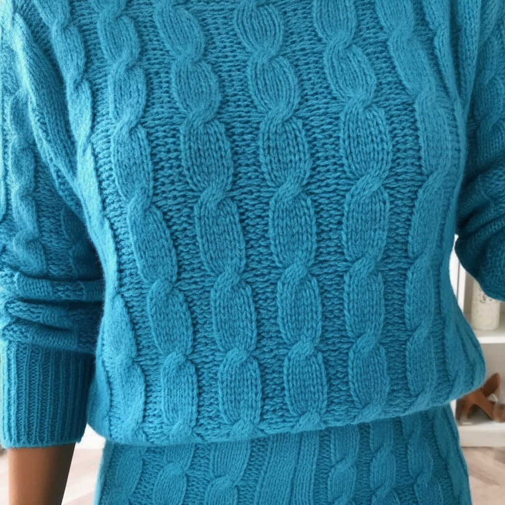 Women's Knit Loungewear Set Cable Tracksuit Co-ord