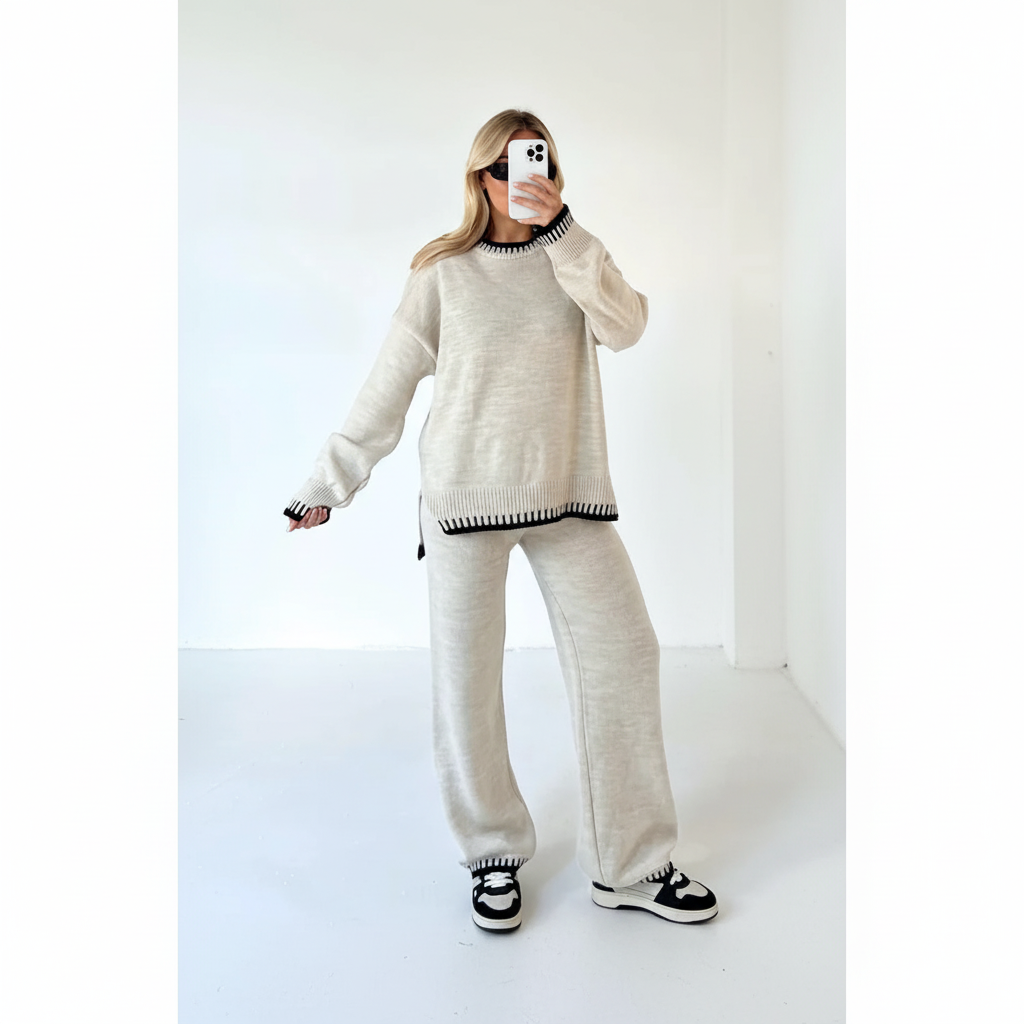 Women's Wool Mix Two Piece Knit Set
