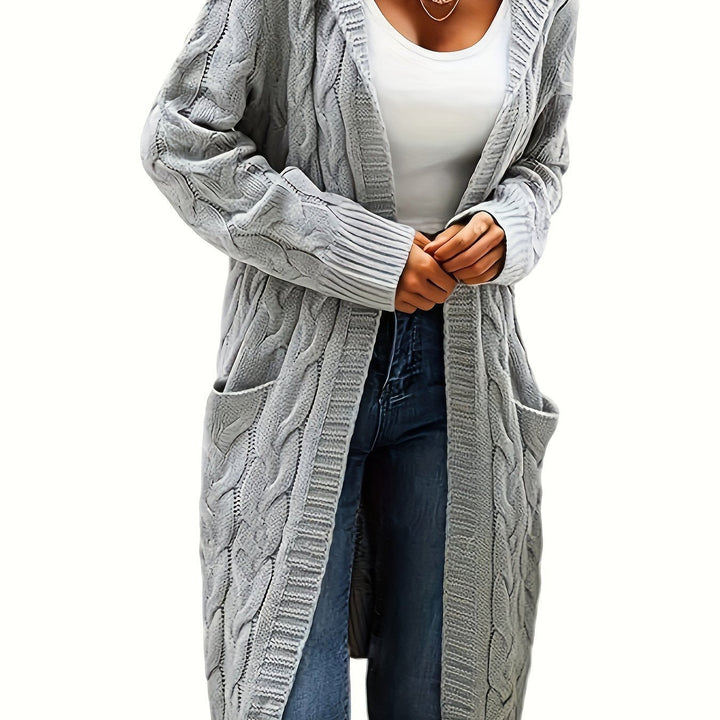 Cardigan oversize tricoté pour femme, ouvert sur le devant