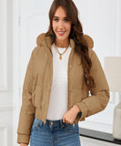 Women’s Fleece-Lined Quilted Puffer Jacket with Fur Hood