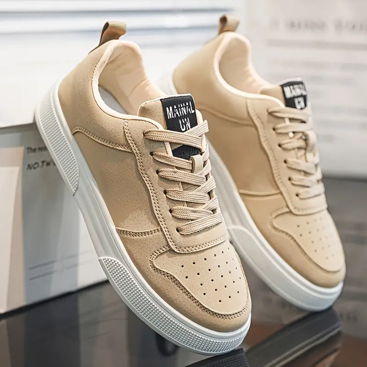 Men's Leather Low Top Sneakers Casual Shoes