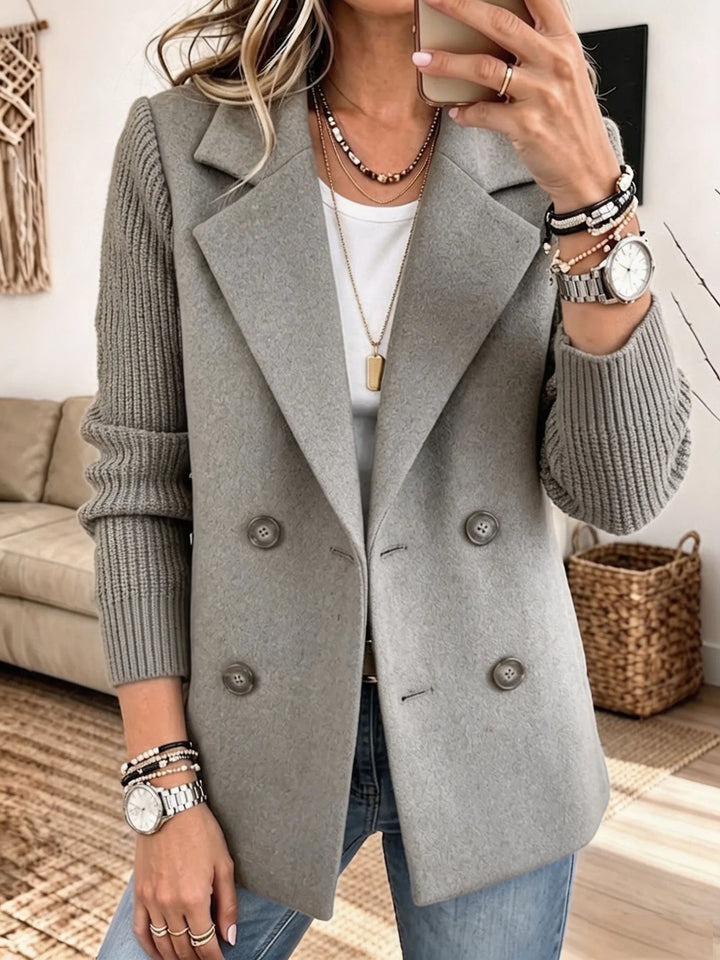 Women's Knit Double Breasted Blazer