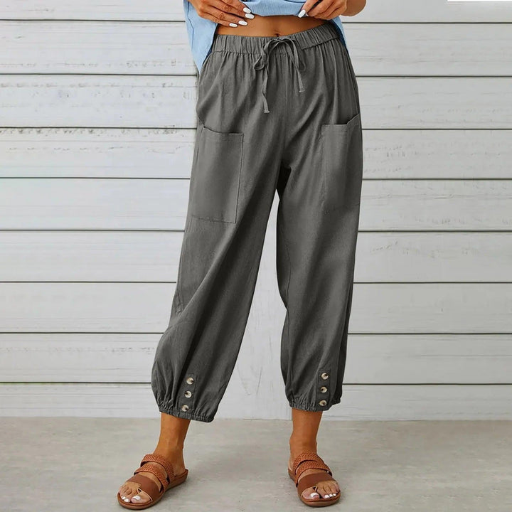 Women's Linen Trousers Relaxed Fit Joggers