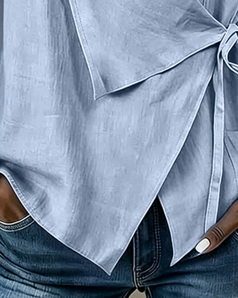 Women's Linen Wrap Top Vest