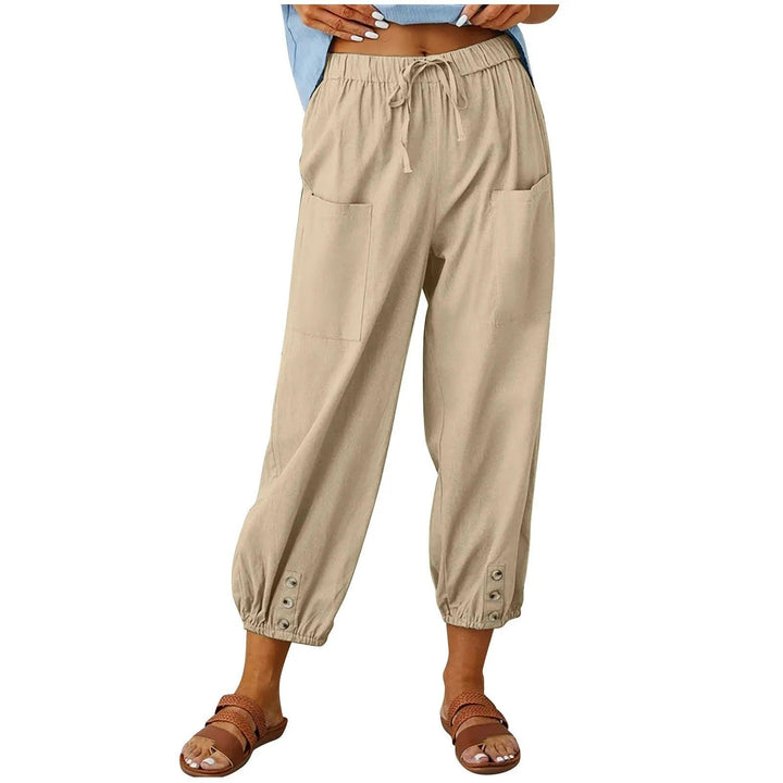 Women's Linen Trousers Relaxed Fit Joggers