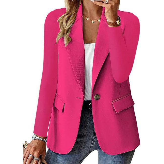 Women's Wool Blend Casual Workwear Office Blazer Jacket