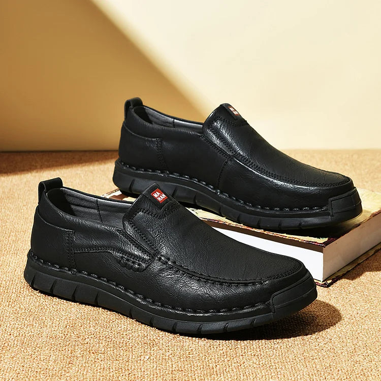 Men's Leather Slip-On Loafers Casual Shoes