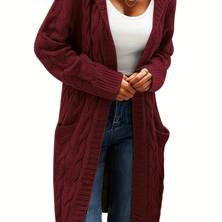Cardigan oversize tricoté pour femme, ouvert sur le devant