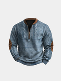 Men's Knit Quarter Zip Jumper Merino Wool Pullover Sweater