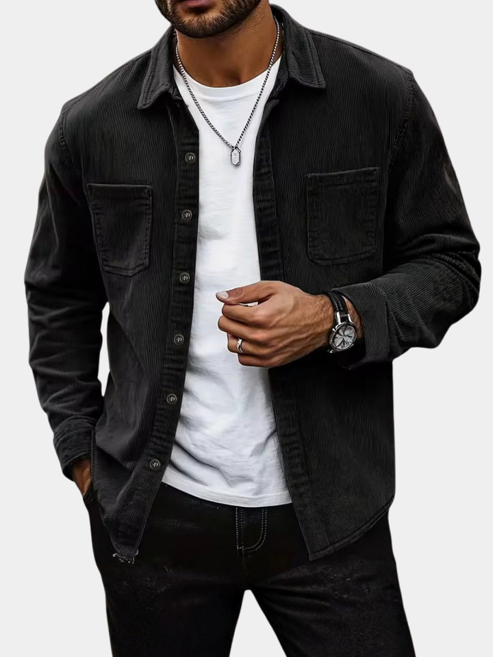 Men's Corduroy Long Sleeve Button-Down Shacket