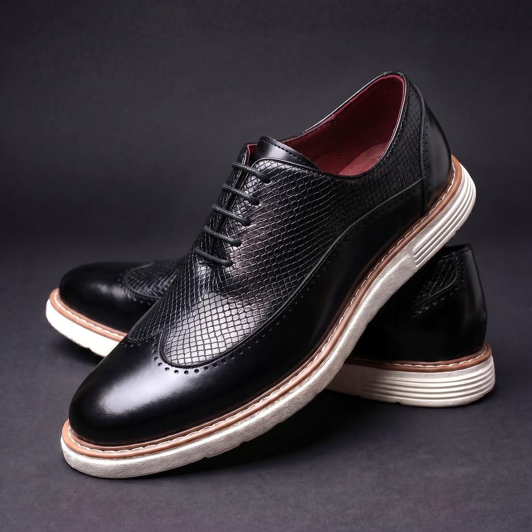 Men's Leather Wingtip Oxford Hybrid Dress Shoes
