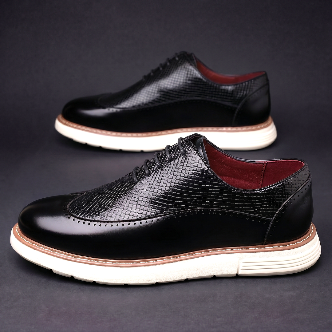 Men's Leather Wingtip Oxford Hybrid Dress Shoes