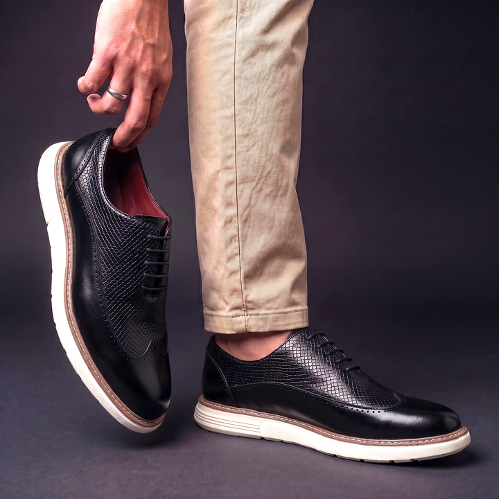 Men's Leather Wingtip Oxford Hybrid Dress Shoes